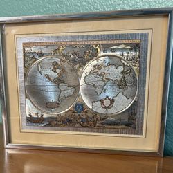 Vintage Foil World Map