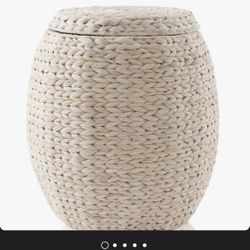 Round Water Hyacinth Storage Basket/Hamper with Lid