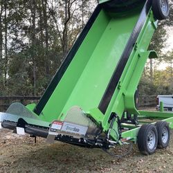 Like New 16 Ft Dump Trailer With # 3860 Smart Gate Conveyor System 