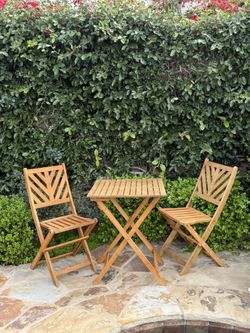 Wood Bistro Table, Cafe Table Set 