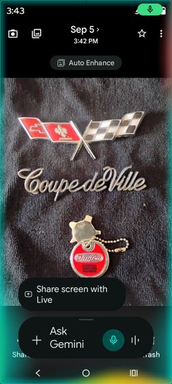 Cadillac Coupe de Ville Emblem and Corvette Cross Flags Badge
