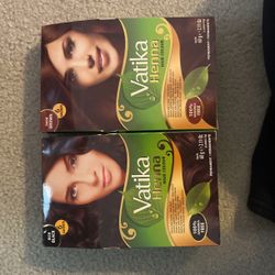 4 Boxes Vatika Henna Hair Color – Rich Black & Dark Brown (NEW)