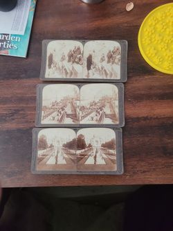 3 Antique Stereo view Cards
