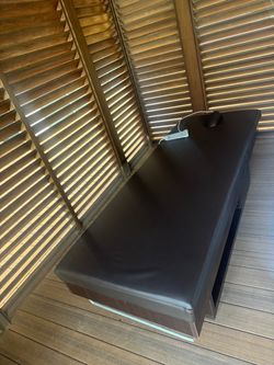 Dark Brown Leather Upholstered Bench