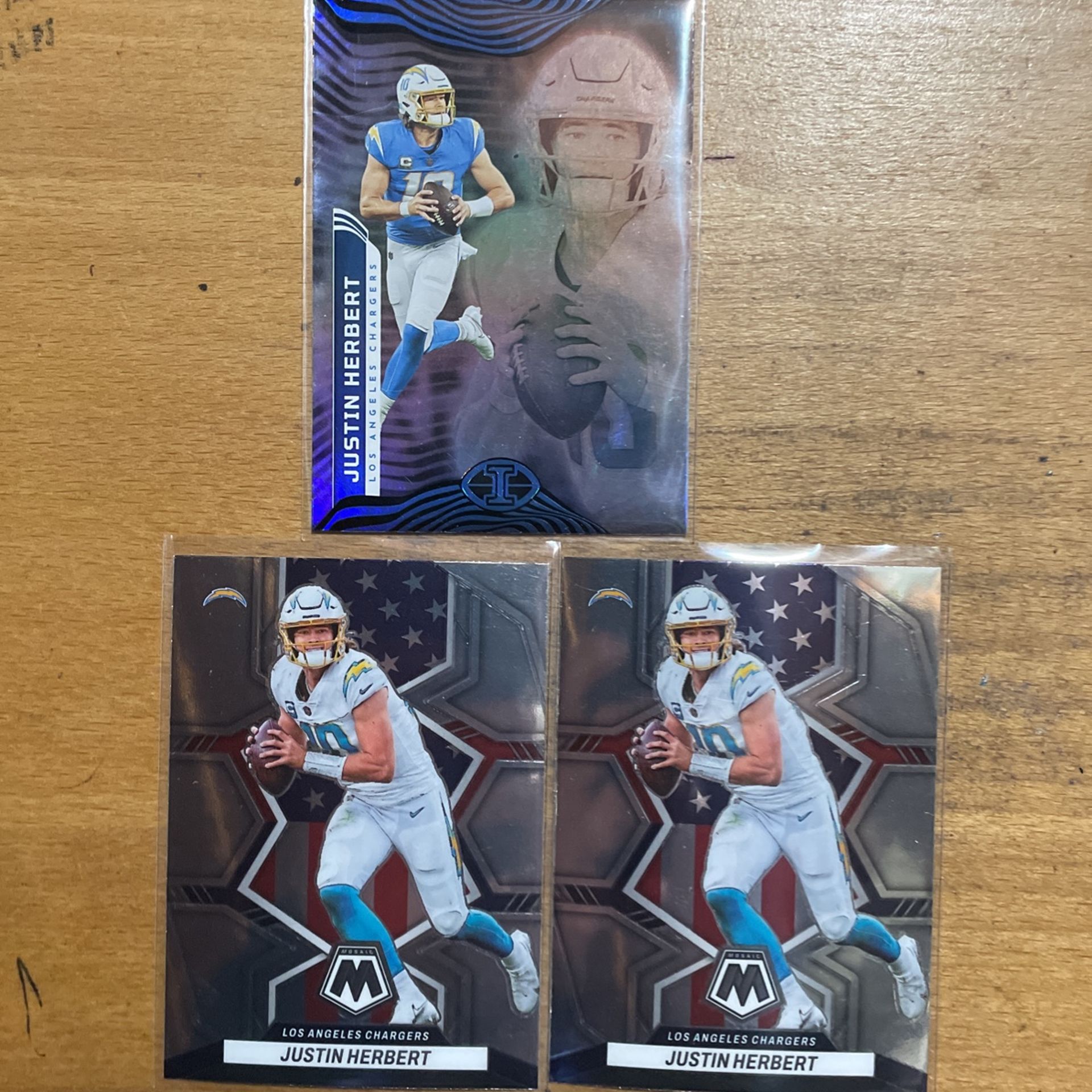 2022 JUSTIN HERBERT 3 CARD LOT 