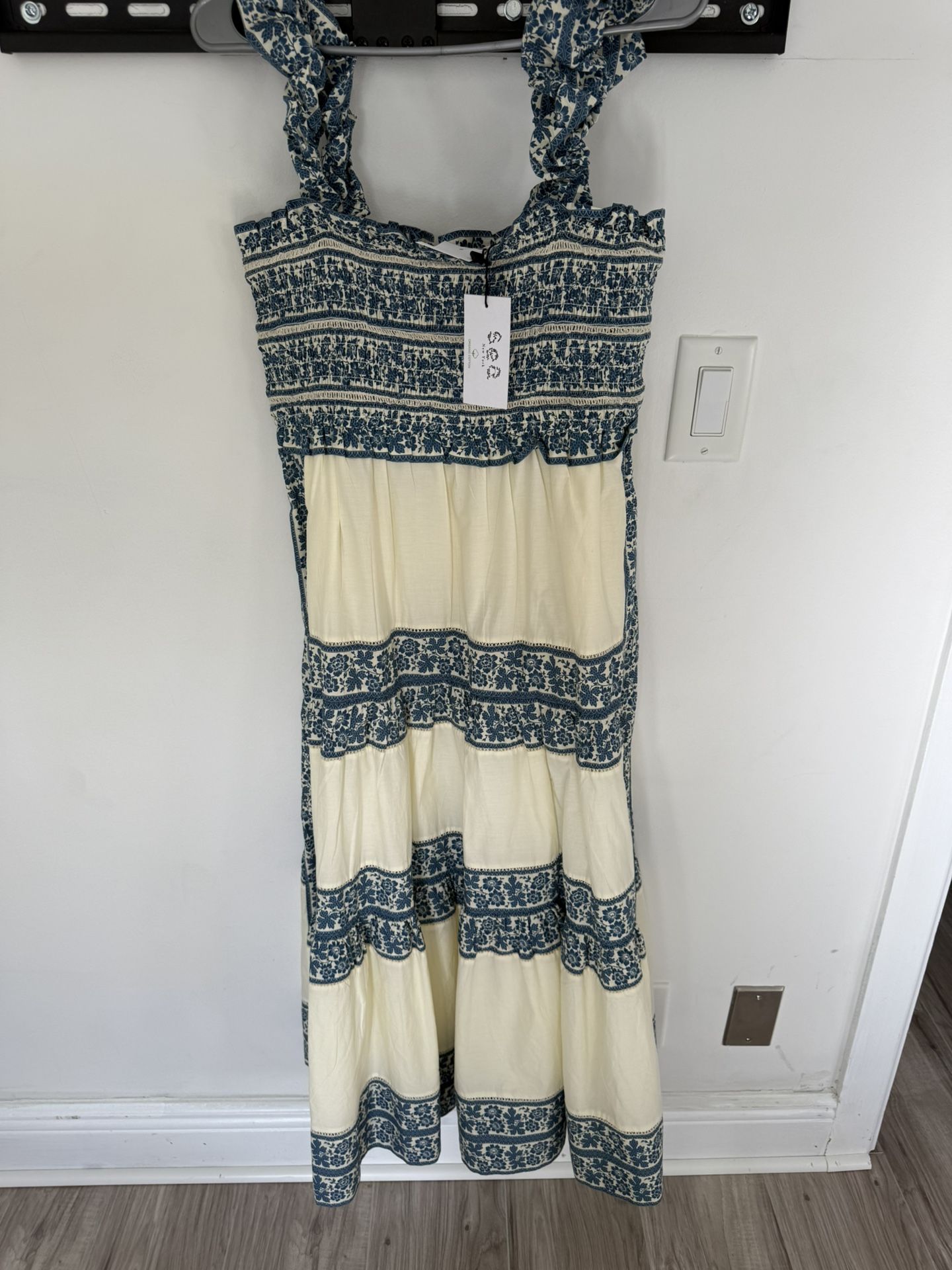 Sea New York SEA ARLO PRINT SMOCKED SLEEVELESS DRESS -