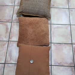 Lot Of 3 Large Orange Pillows. 22”-19”