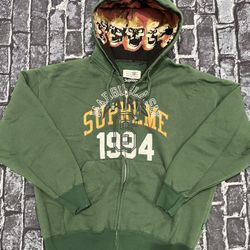 supreme margiela mm6 green zip up