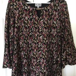 JM Collection Lace/lined/ Tunic /top/ blouse Size L