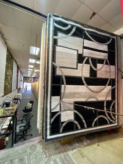 8x10 Area Rugs carpet Rugs abstract design thick colors gray black