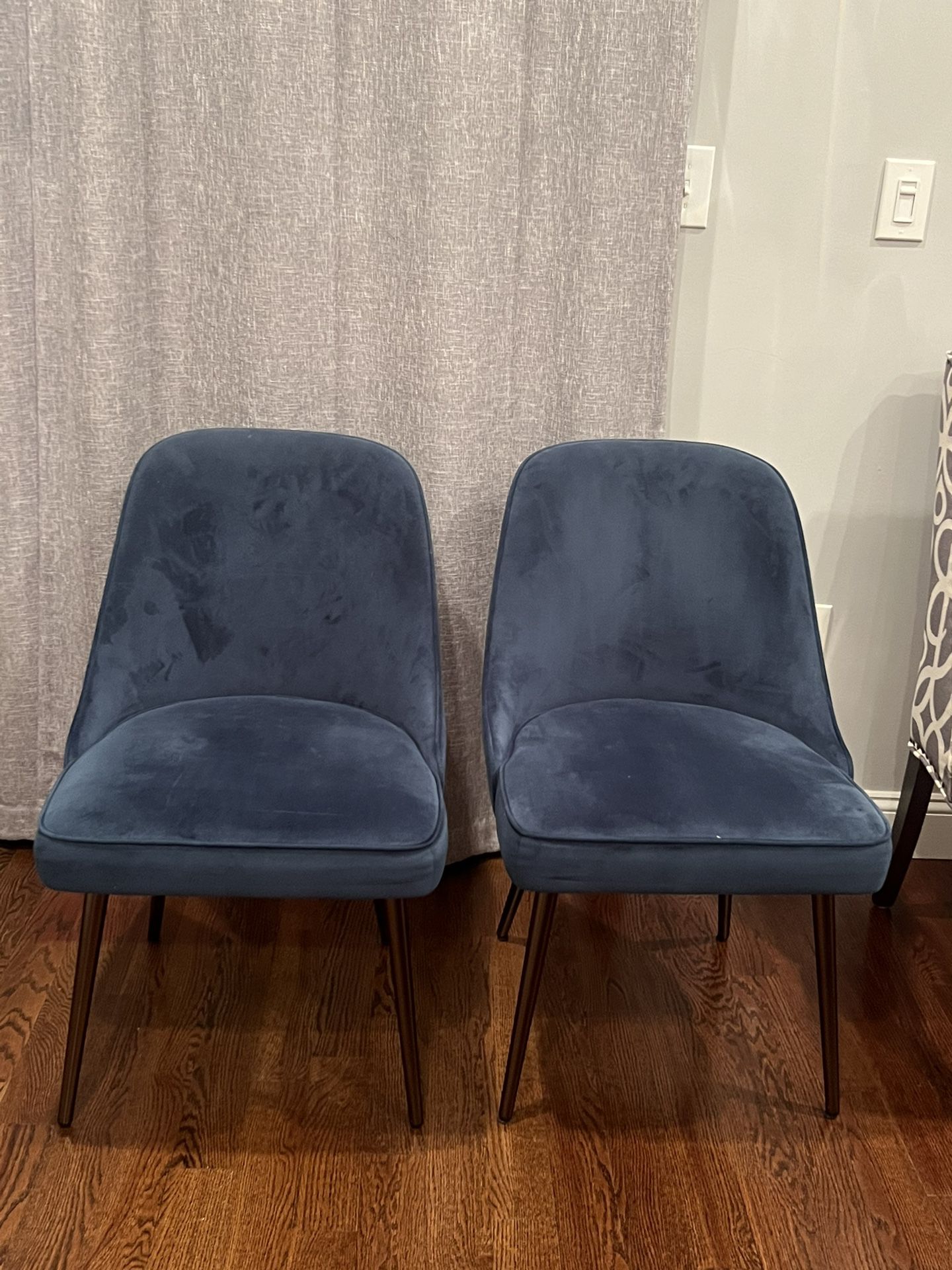 Blue Suede Chairs  ( 4 Chairs )