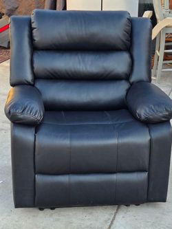 Black Faux Leather Manual Recliner
