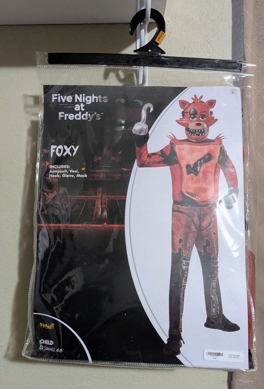 Five Nights At Freddy's Kids Costume- Foxy Size Small 4-6