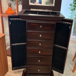 Restoration Hardware RH Tall Floor Jewelry Armoire Chest Box Cabinet  HEAVY