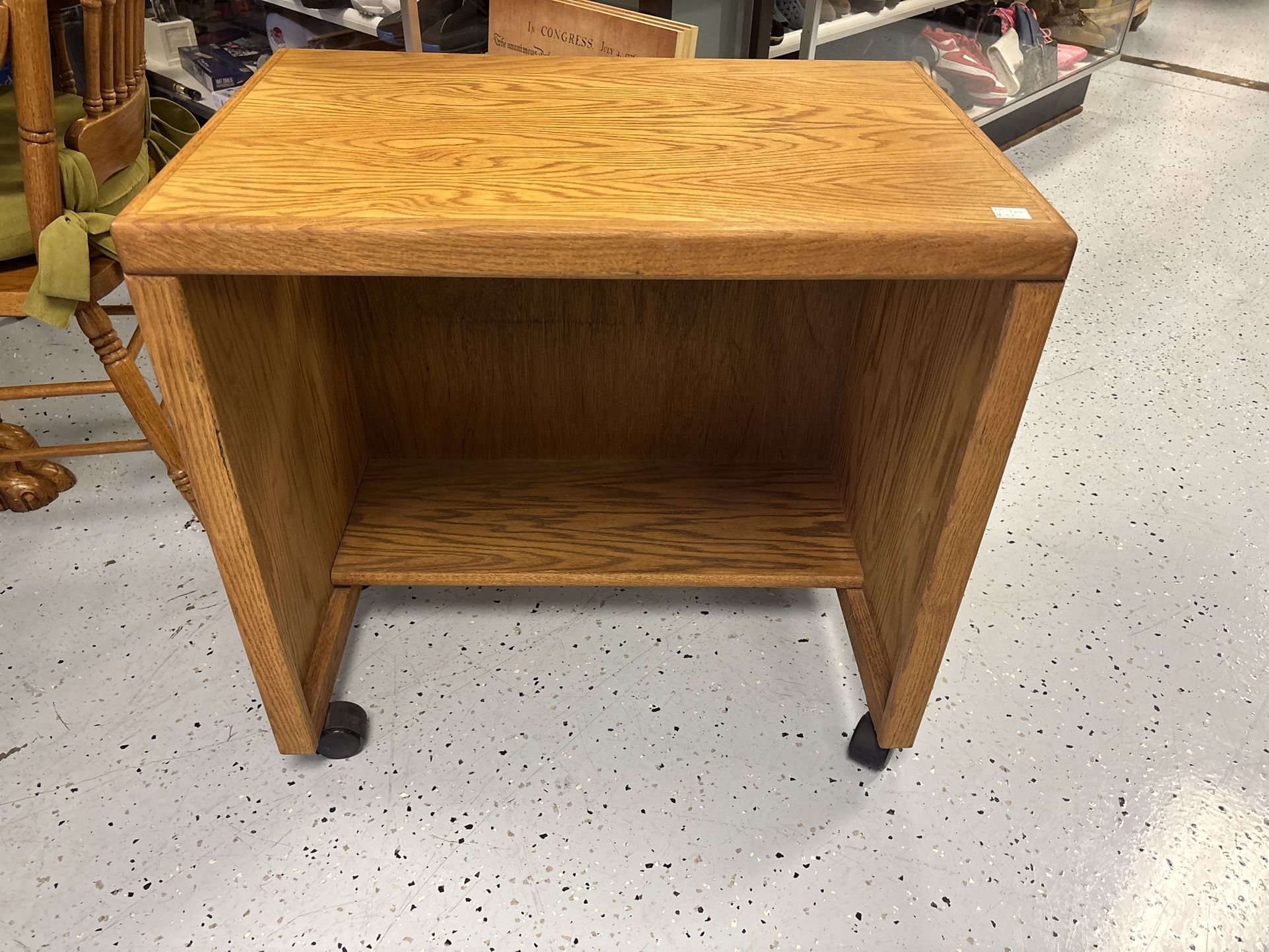 Oak Rolling Cart / Desk