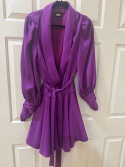 Purple Satin Wrap Mini Dress  size10