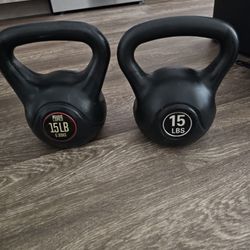 Set Of 2 Mario Lopez 15lbs Kettleball 