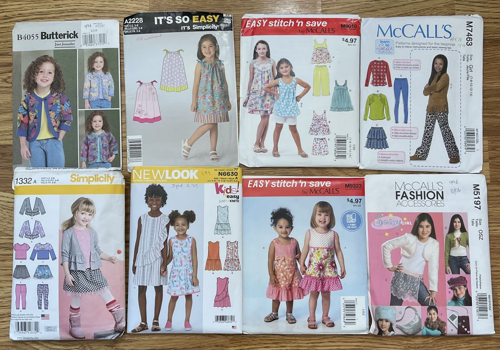 8 Sewing Patterns-Girl's Clothing