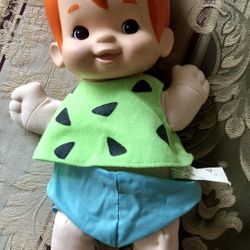 1993 Mattel Flintstones plush pebbles doll Hanna-Barbera