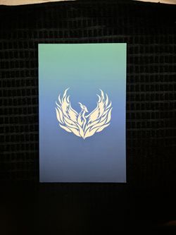 New Gradient Bluish Green To Steel Blue Journal W/ White Phoenix Bird Lined Page