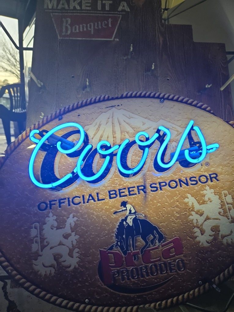 Neon Coors Sign Pro Rodeo