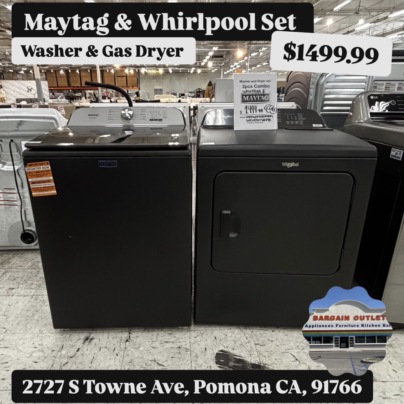 Maytag & Whirlpool Gas Dryer Set