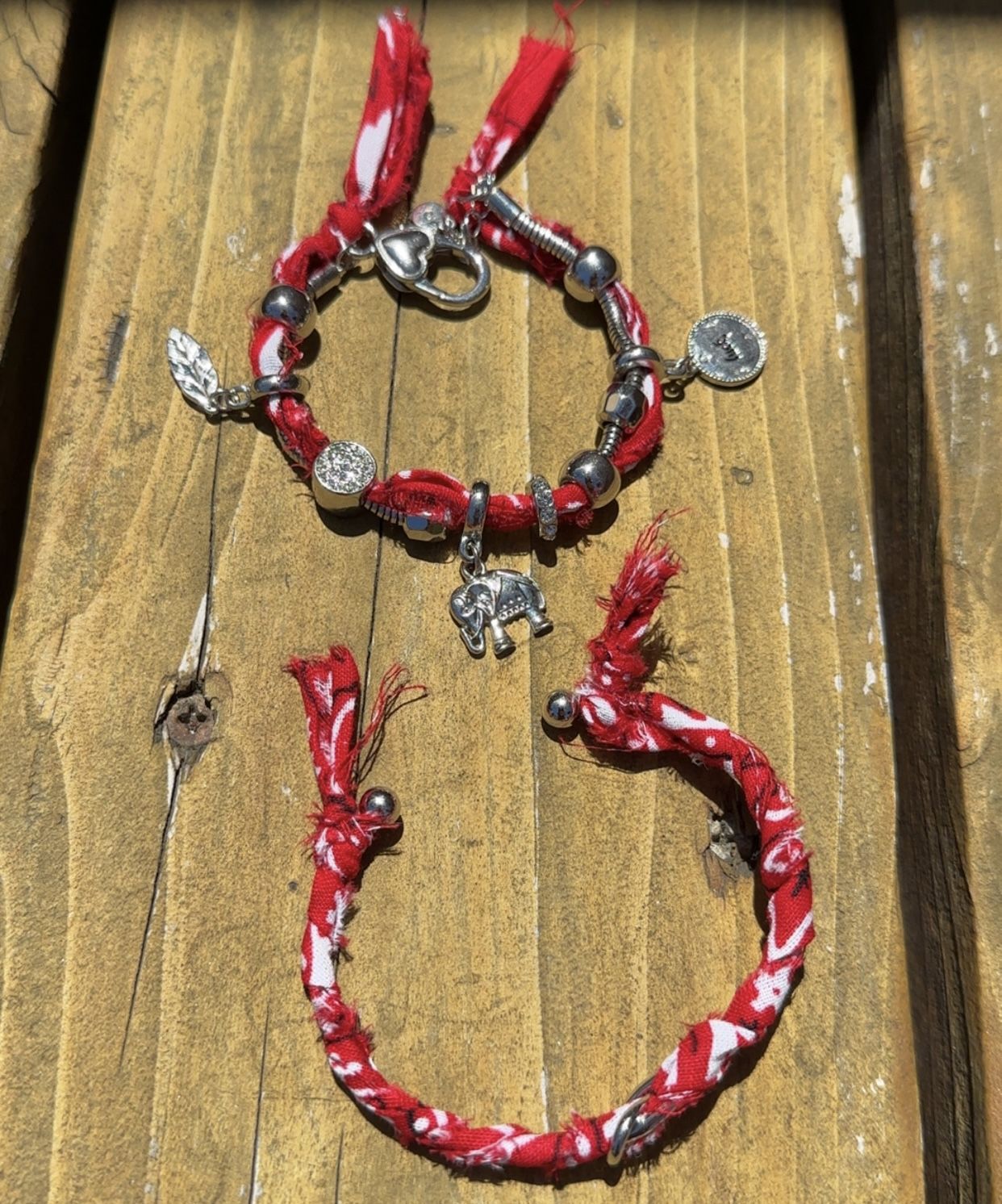 Bandana Bracelet Set Red Bracelet