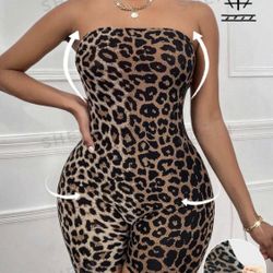 Cheetah Body Contour  Jumpsuit