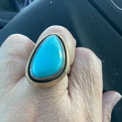 Retired James Avery Silver And Bronze Turquoise Ring