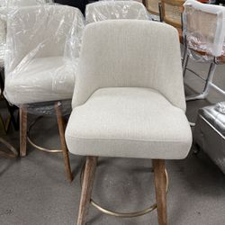 🌾 Mid-Century Modern Counter Height Bar Stools – Set of 3, 360° Swivel Design 🌾  💰 $330 for 3 brand new  W2（2）  ✨ Features: 	•	26” counter height —