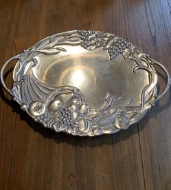 Lenox Cornucopia Large Handled Metal Tray 