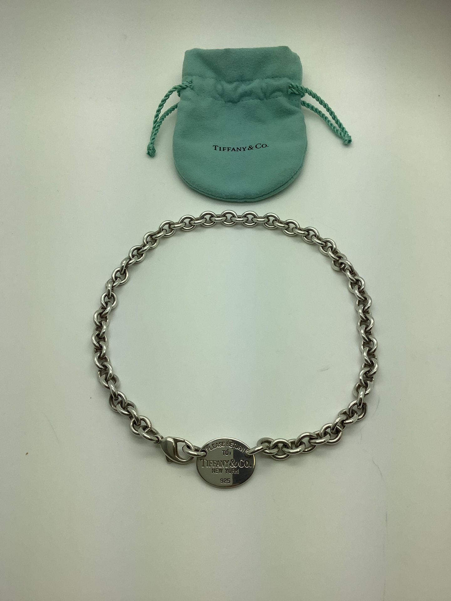 Tiffany & Co. 925/Silver Necklace Oval “Please Return To Tiffany” 16” Long