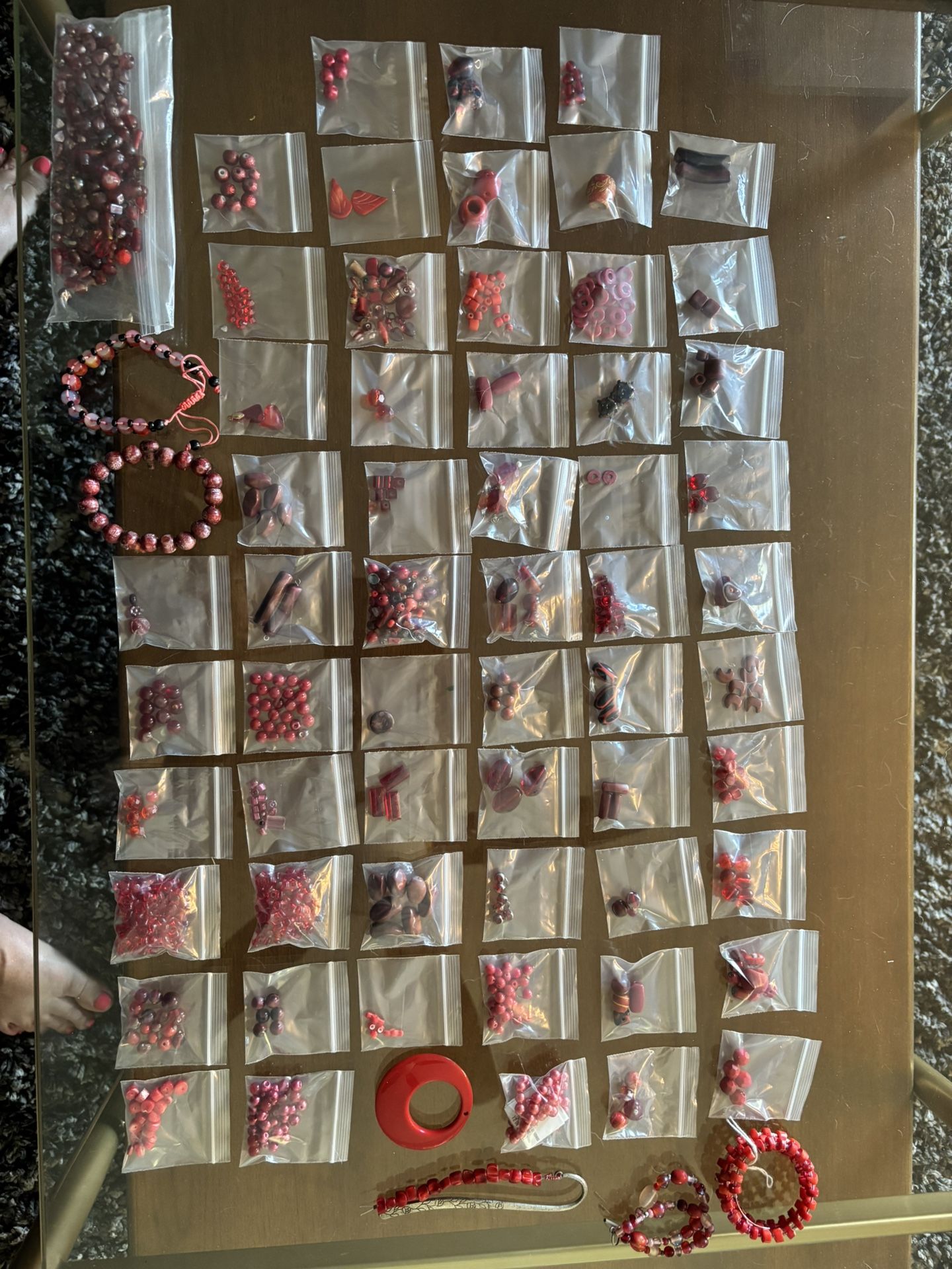 LOT of Red Beads