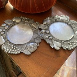 Williams Sonoma italian pewter candle holders set of 2
