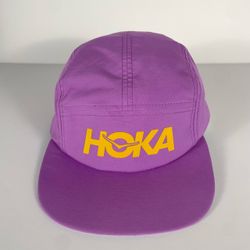 Hoka One One Hat Time To Fly Running Cap Purple Adjustable 5 Panel Bungie Strap