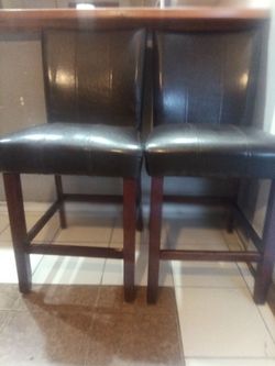 4 Dinner Table leather Chairs