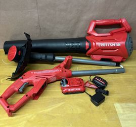 CRAFTSMAN V2O 20-volt max Cordless Battery String Trimmer and Leaf Blower Combo Kit 2.0ah battery and Charger included