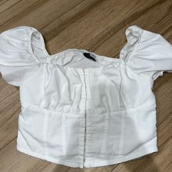 Windsor S White Corset Crop Top