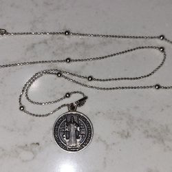 Sterling Silver Saint Benedict Medal, Exquisite St Benedict Necklace, Holy Father Benedict Crucifix, Protection Pendant

