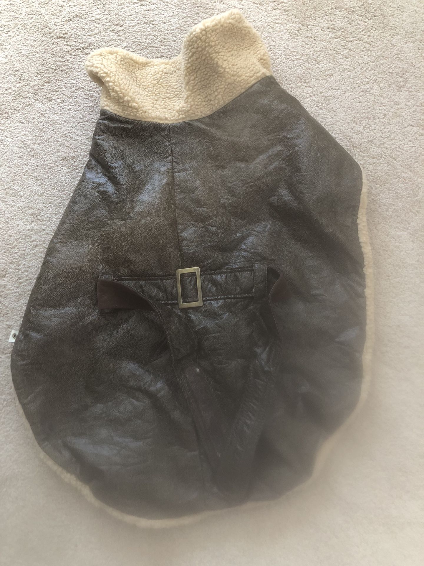 Dog Coat Large Leather and Pile Lining