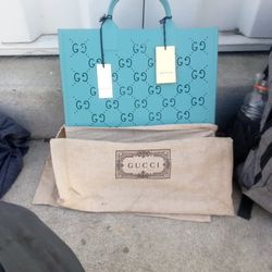 Blue Gucci Rubber Tote Purse