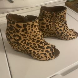 Naughty Monkey Brand Leopard Print Wedges 