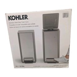 Kohler 6 L Stainless Trash Cans - White, Pack of 2 (K-20940-ST)