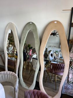 Velvet Floor Mirror  Unique Modern Design