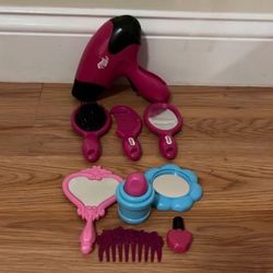 Toy Blow Dryer Set Works No Cover For The Batteries