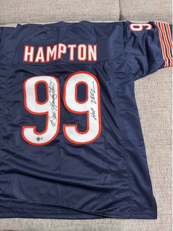Dan Hampton Signed Autograph Custom Jersey -Beckett Coa-Chicago Bears