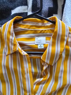 A New Day Striped Button-Down Blouse Size M