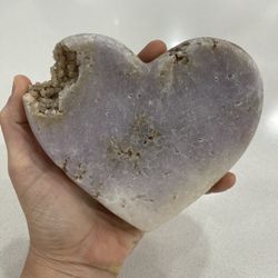 Pink Amethyst Crystal Heart 