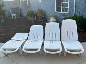 White Adjustable Chaise Lounge Chairs…$60 Each