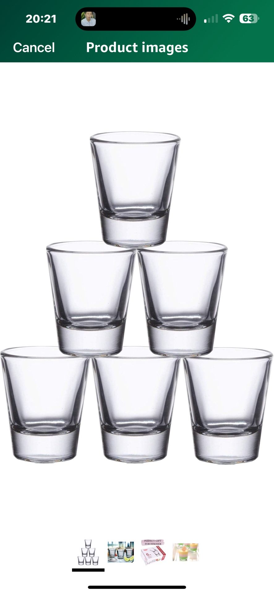 Gmark 1.5-Ounce Heavy Base Shot Glass Set, Whiskey Shot Glass 6-Pack GM2011B